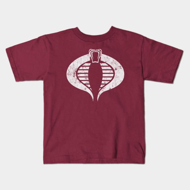 Distressed Chrome Cobra Snake Kids T-Shirt by Hanzo